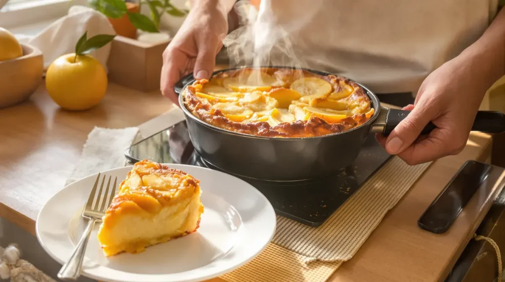 Ce gâteau aux pommes sans four va te sauver : prêt en 10 min à la poêle, même débutant